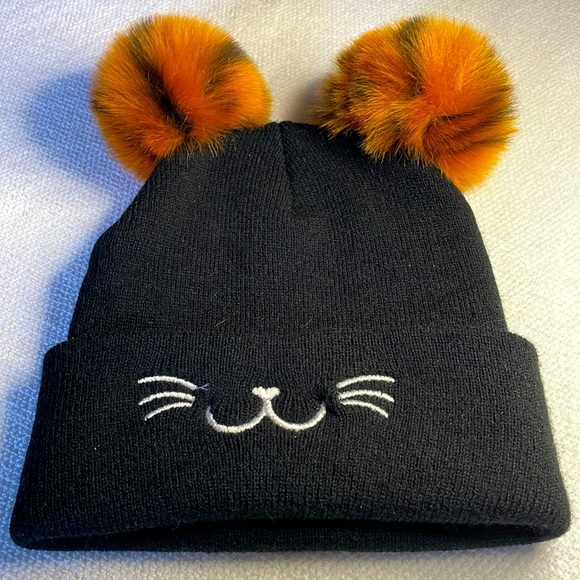 Accessories Kitty Beanie With Pom Poms Poshmark